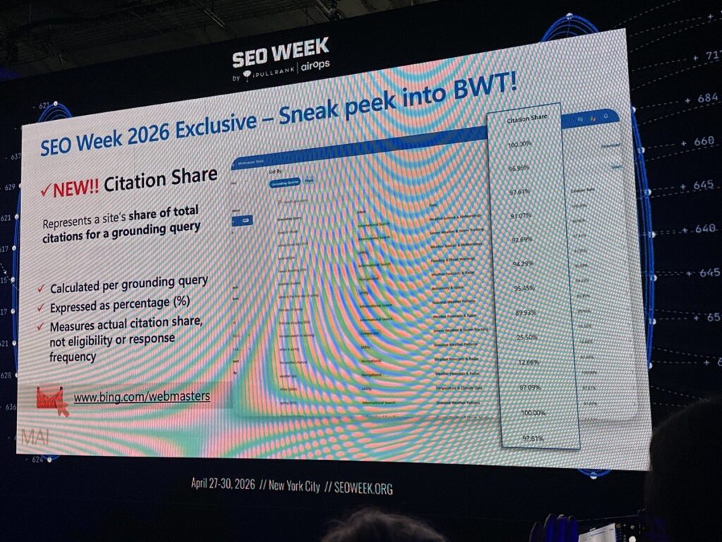 Bing Webmaster Tools AI Performance Citation Share SEO Week 2026