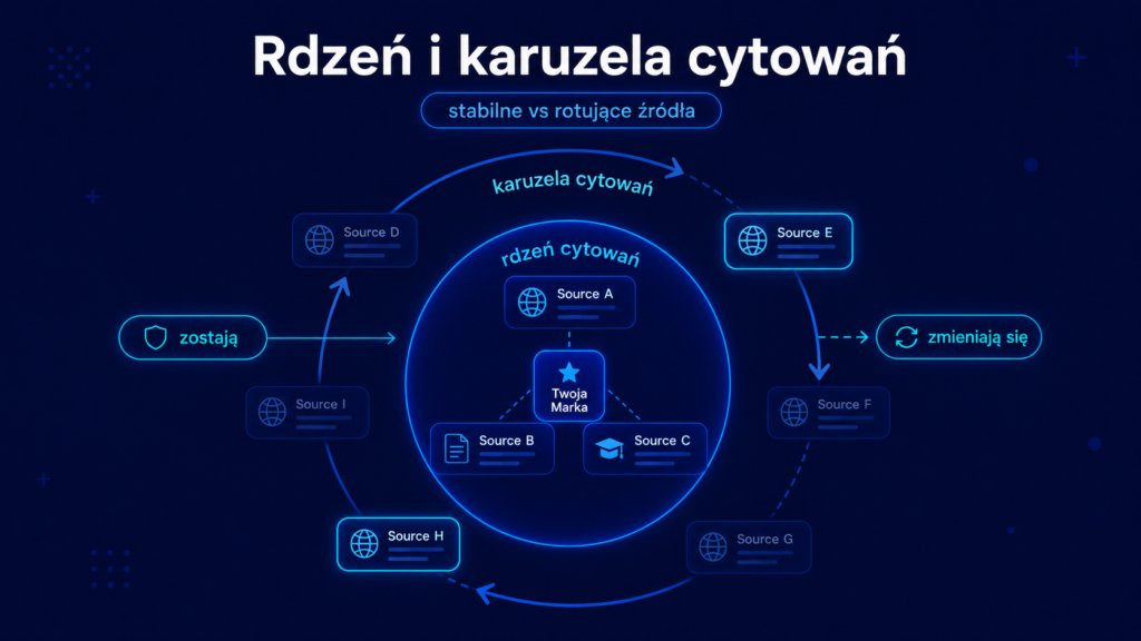 karuzela cytowań rdzeń cytowań AI